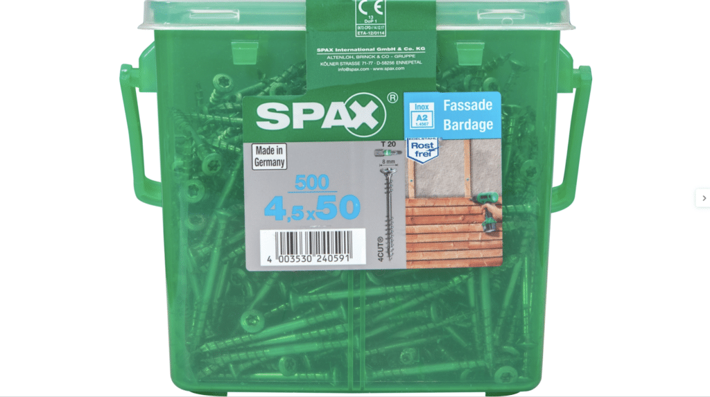 Vis inox terrasse 410 5 x 40 mm Torx 25 Filetage partiel - Boîte