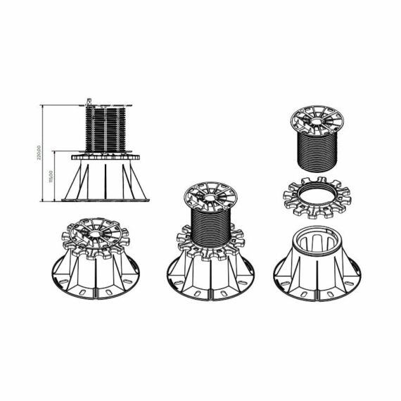 Plot réglable 115/220 mm pour terrasse bois DAKOTA – Image 2