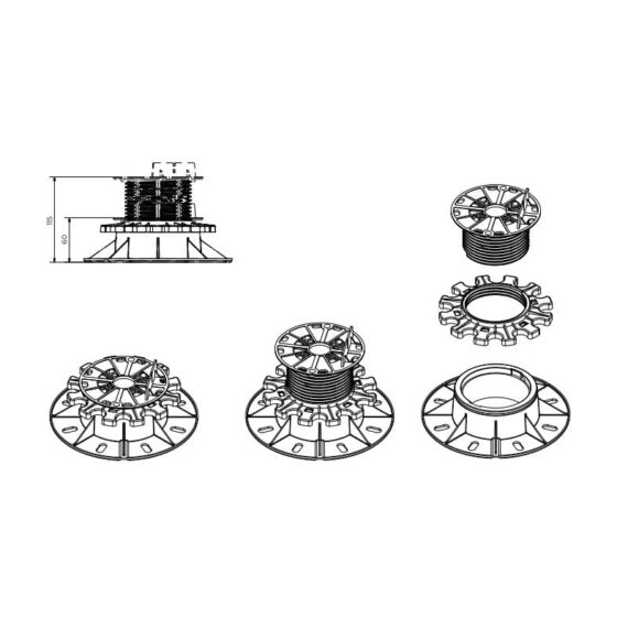 Plot réglable 60/115 mm pour terrasse bois DAKOTA – Image 2