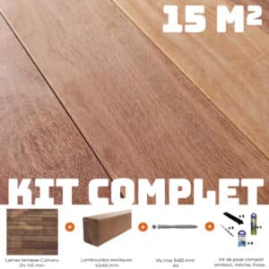 kit terrasse bois cumaru 15m2