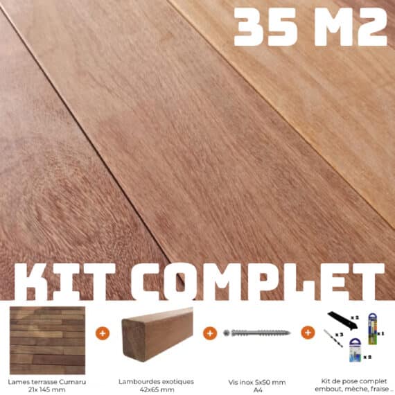 kit terrasse bois cumaru 35 m2