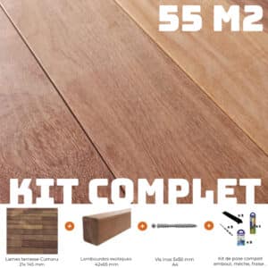 kit terrasse bois cumaru 55 m2