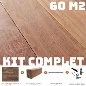 kit terrasse bois cumaru 60 m2