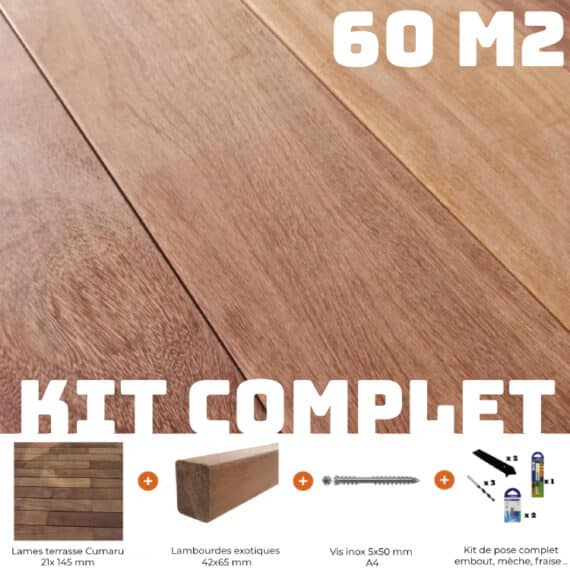 kit terrasse bois cumaru 60 m2