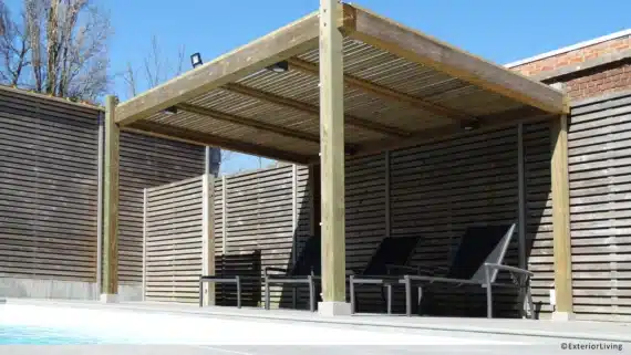 pergola bois piscine