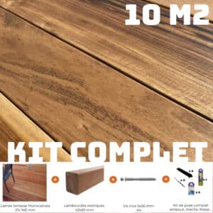 kit terrasse bois muiracatiara prêt à poser / 10 m2