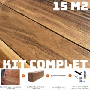kit terrasse bois muiracatiara prêt à poser / 15 m2