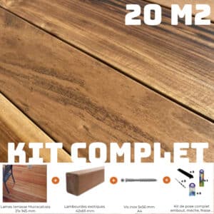 kit terrasse bois muiracatiara prêt à poser / 20 m2
