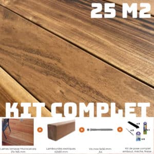 kit terrasse bois muiracatiara prêt à poser / 25 m2